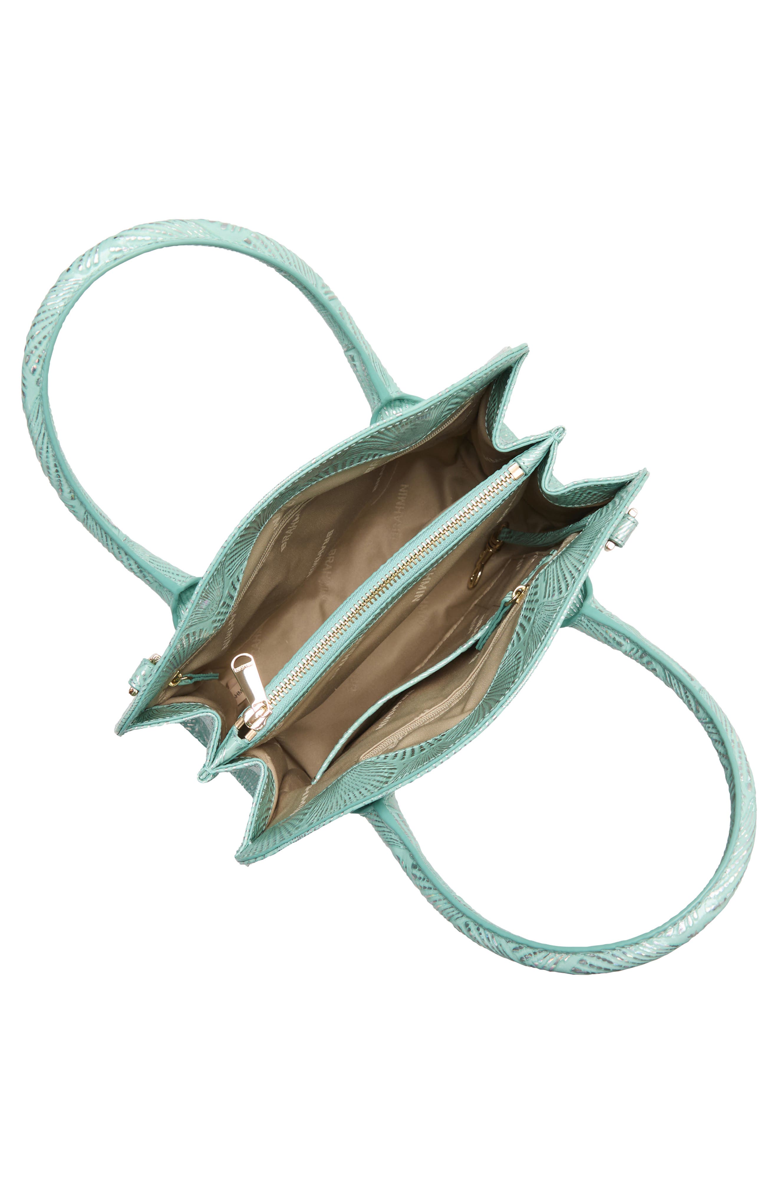 Brahmin Rosetta Embossed Leather Satchel, Alternate, color, 