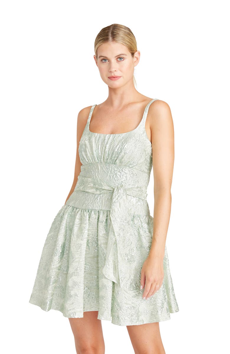 ML Monique Lhuillier Metallic Jacquard Cocktail Minidress, Alternate, color, 