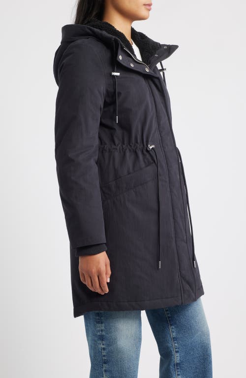Sam Edelman Faux Shearling Lined Anorak In Black