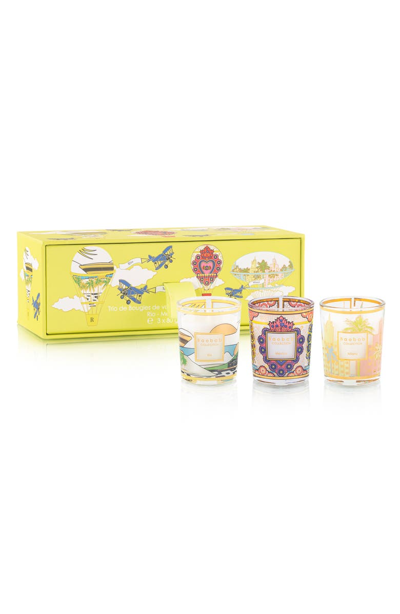 Baobab Collection Rio-Mexico-Miami Travel Candle Trio, Main, color,