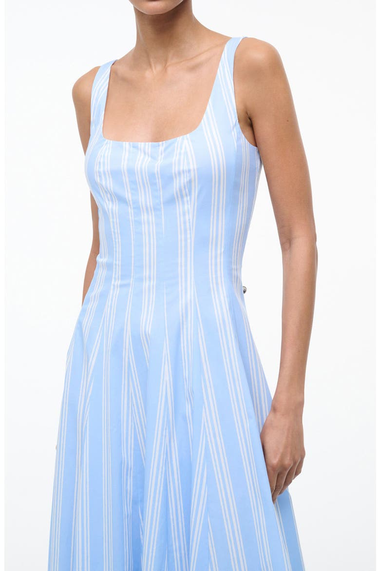 Wells Pinstripe A-Line Midi Dress, Alternate, color, VENTURA STRIPE