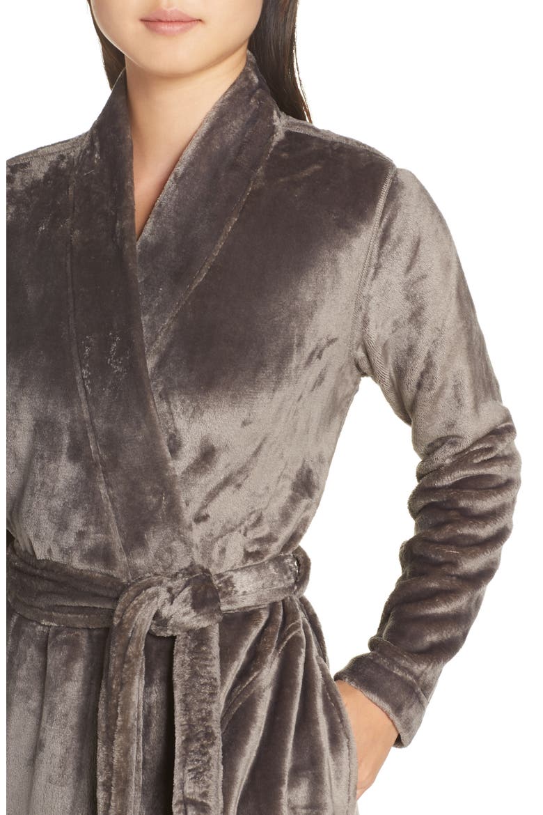Marlow Double Face Fleece Robe, Alternate, color, CHARCOAL