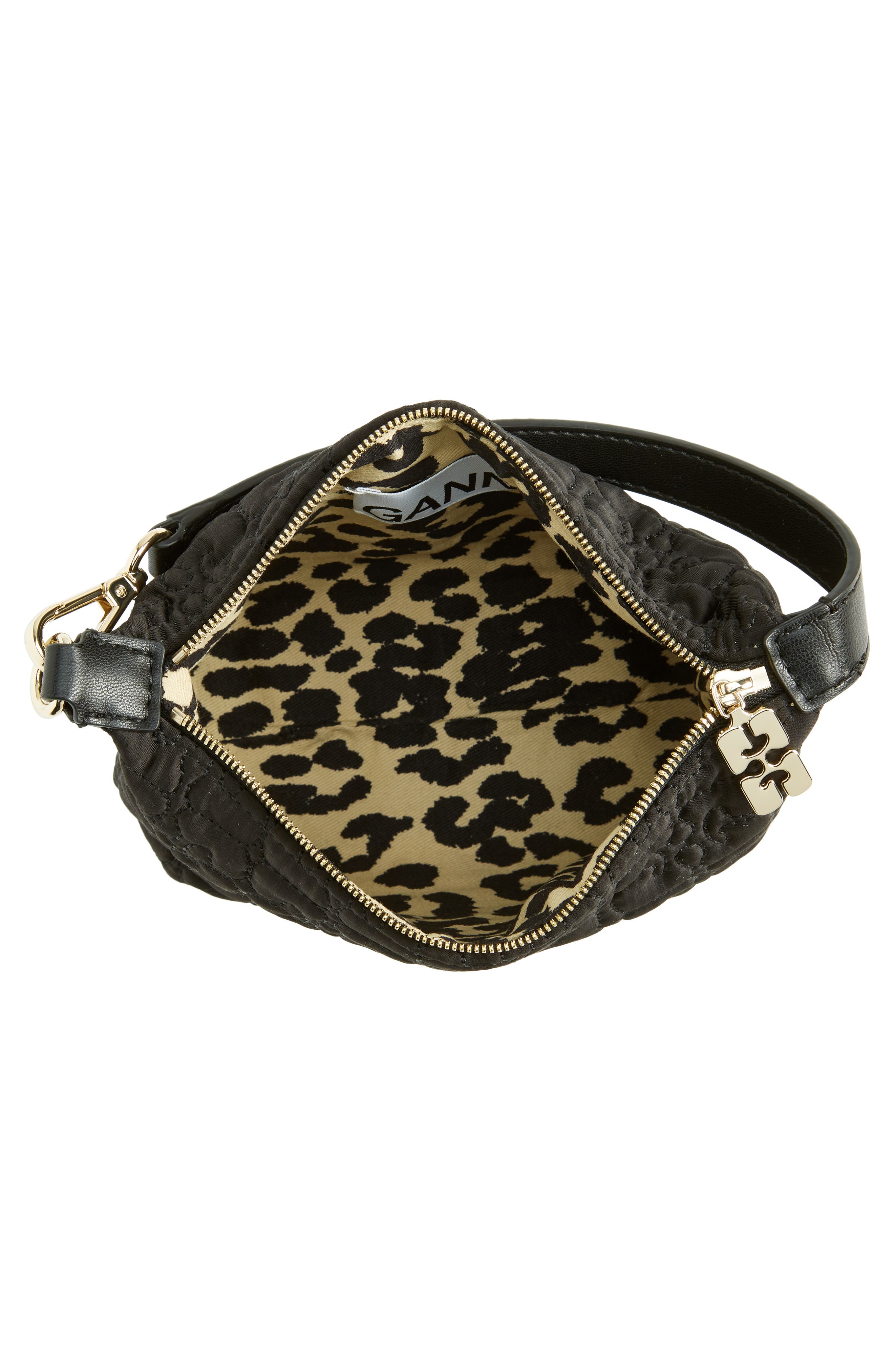 Ganni Small Butterfly Recycled Polyester Convertible Shoulder Bag, Alternate, color, 