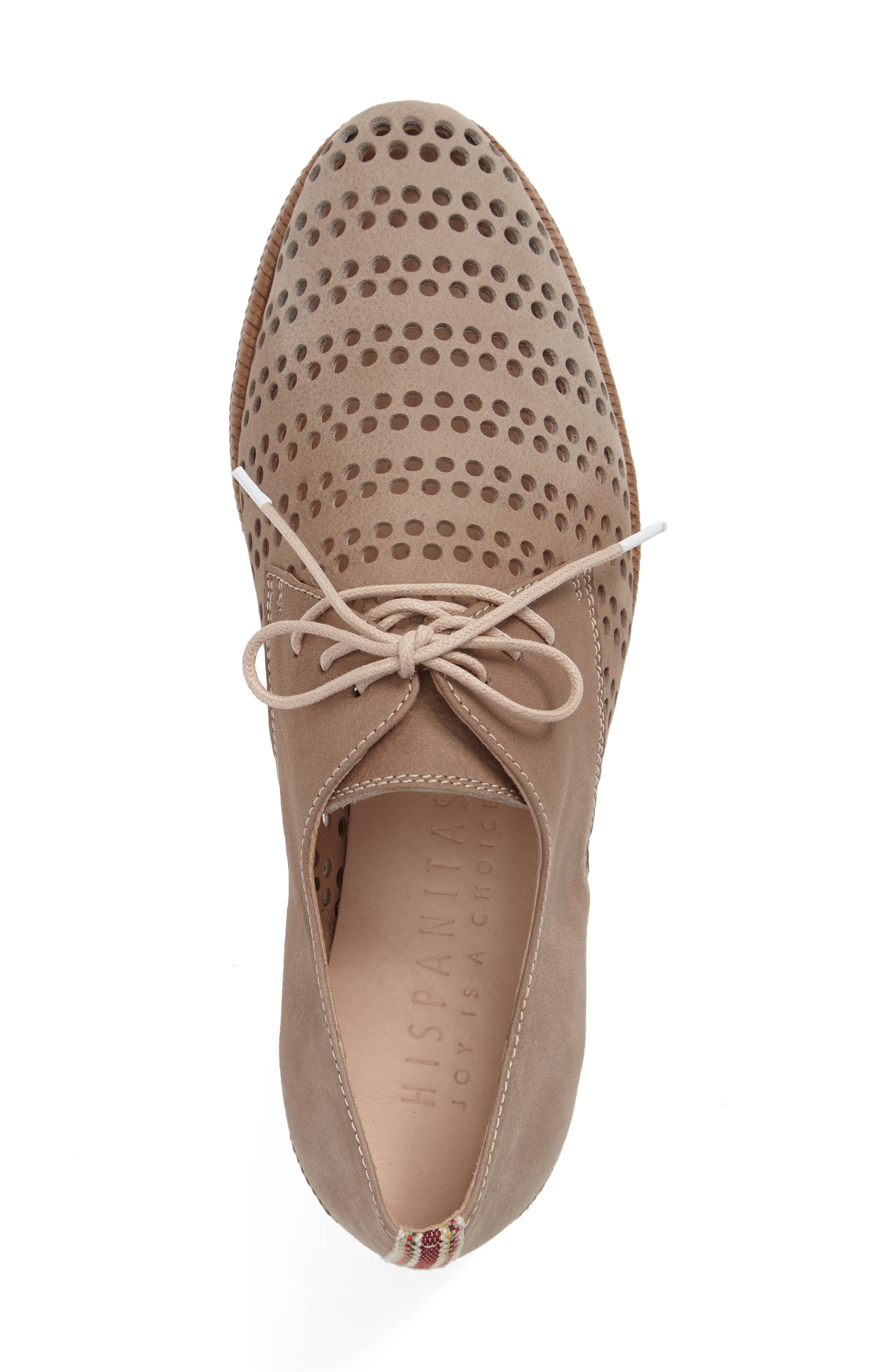 'Laken' Perforated Platform Derby, Alternate, color, PEACH KHAKI LEATHER