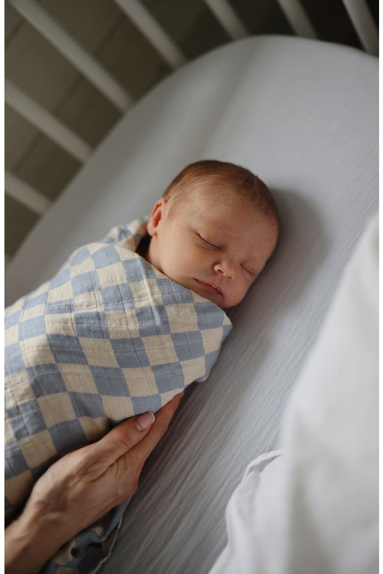 Muslin Swaddle Blanket, Alternate, color, BLUE CHECK