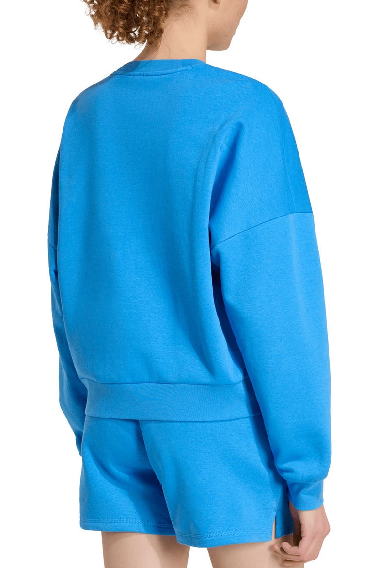 Essentials Small Logo Feel Cozy Sweatshirt, Alternate, color, RAY BLUE/ WHITE