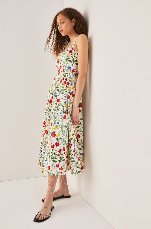 REBECCA TAYLOR REBECCA TAYLOR BOTANICA FLEUR SWEETHEART MIDI DRESS