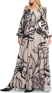 FLYING TOMATO Floral Long Sleeve Maxi Dress