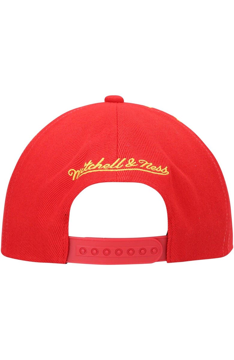 Mitchell & Ness Men's Mitchell & Ness Red Houston Rockets Hardwood Classics Earthquake Snapback Hat, Alternate, color, 
