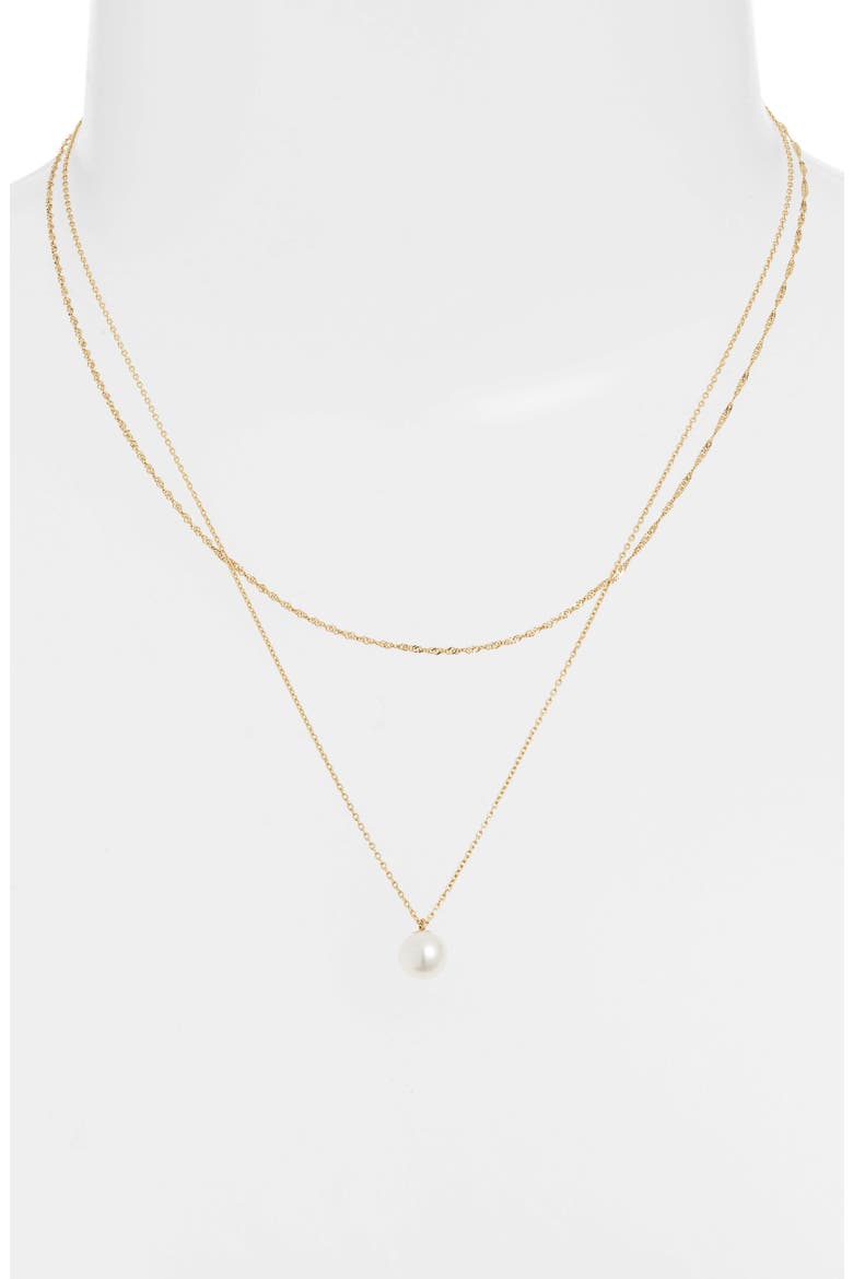 Pearl Layer Necklace, Alternate, color, GOLD/ PEARL