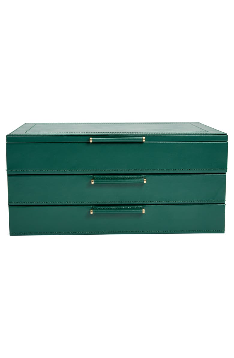 WOLF Sophia Jewelry Box with Drawers, Main, color, Forest Green