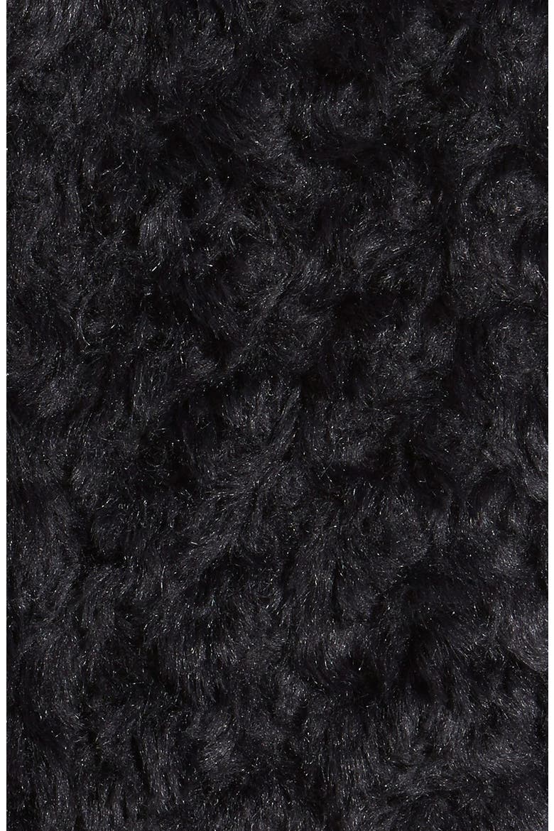 Shaggy Faux Fur Topper, Alternate, color, BLACK