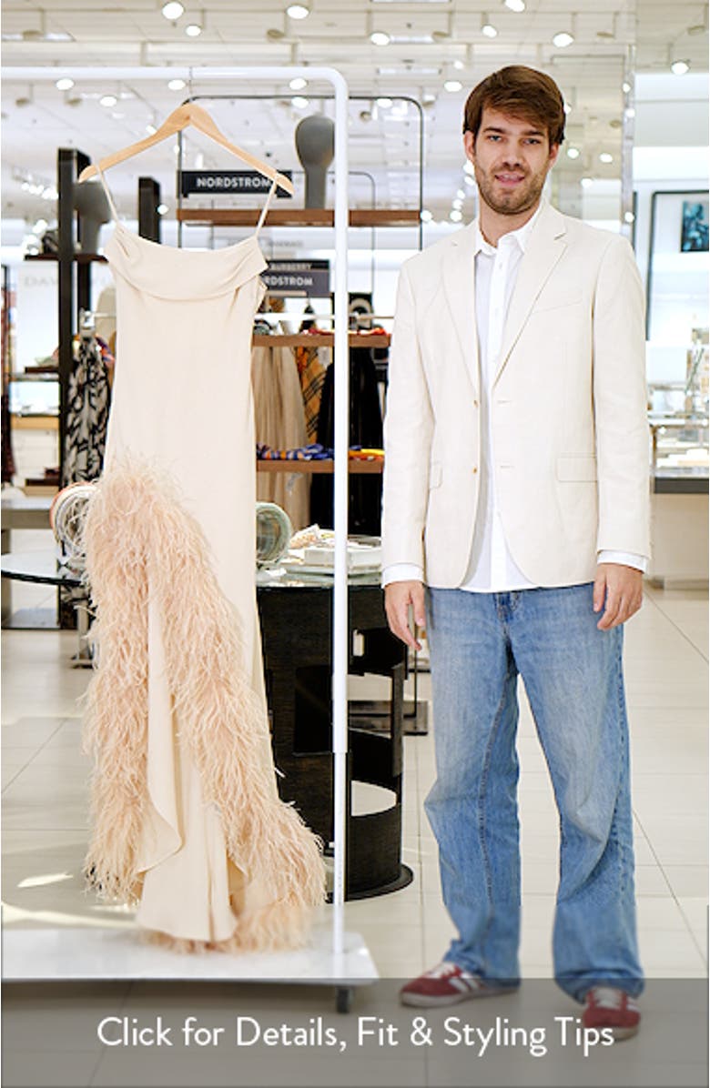 Jacqueline Feather Slit Gown, sales video thumbnail