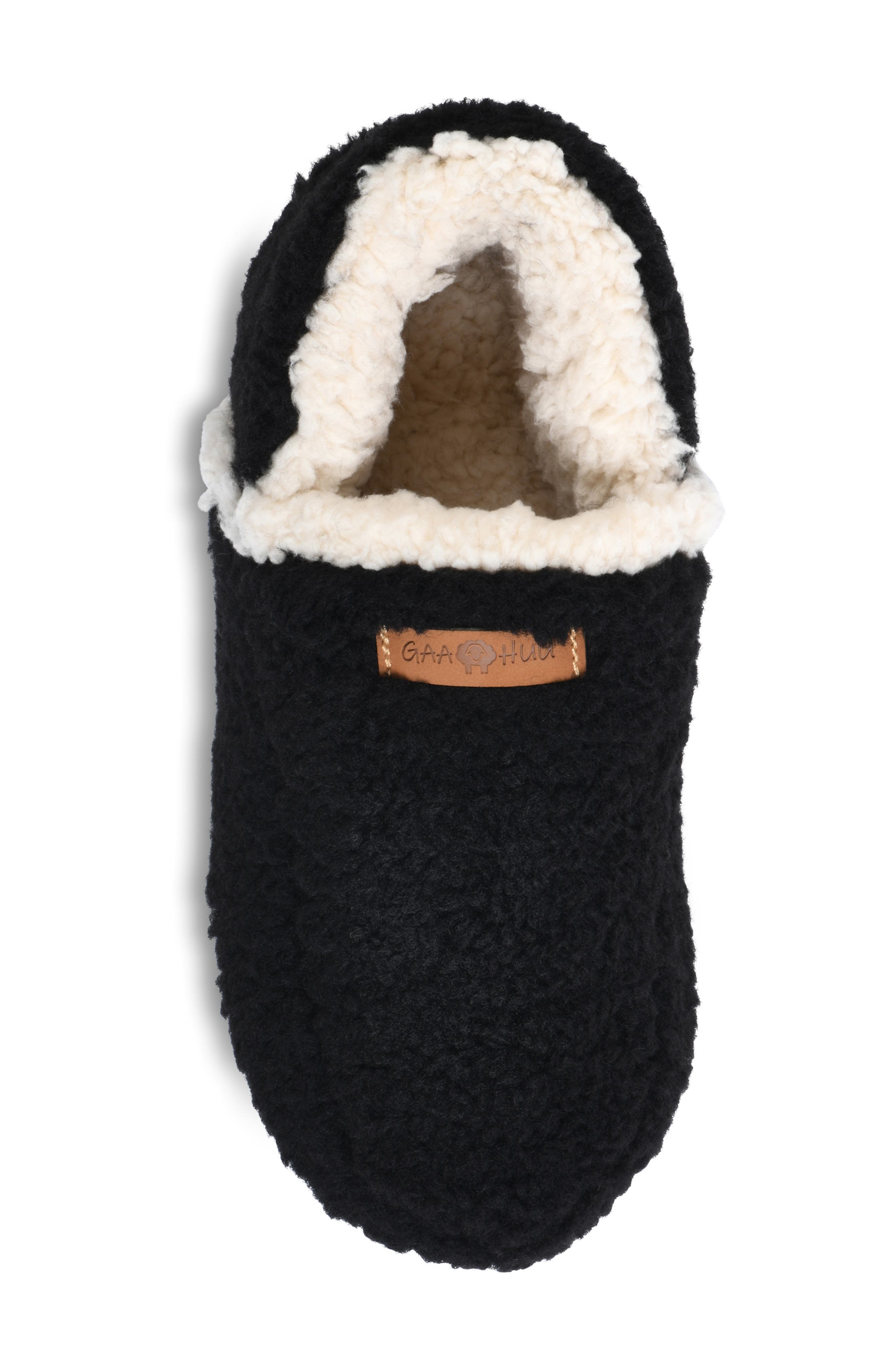 GAAHUU Berber Faux Fur Slipper, Alternate, color, Black