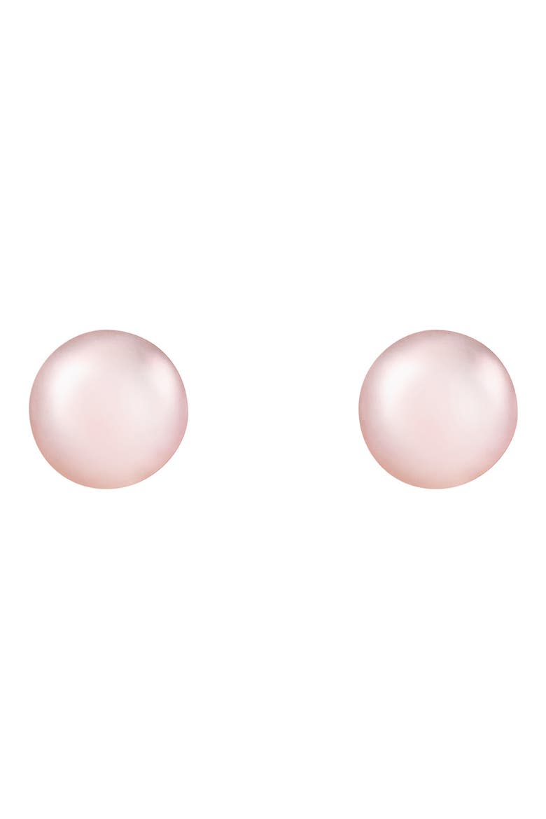 14K Yellow Gold 10-11mm Cultured Freshwater Pearl Stud Earrings, Main, color, PURPLE