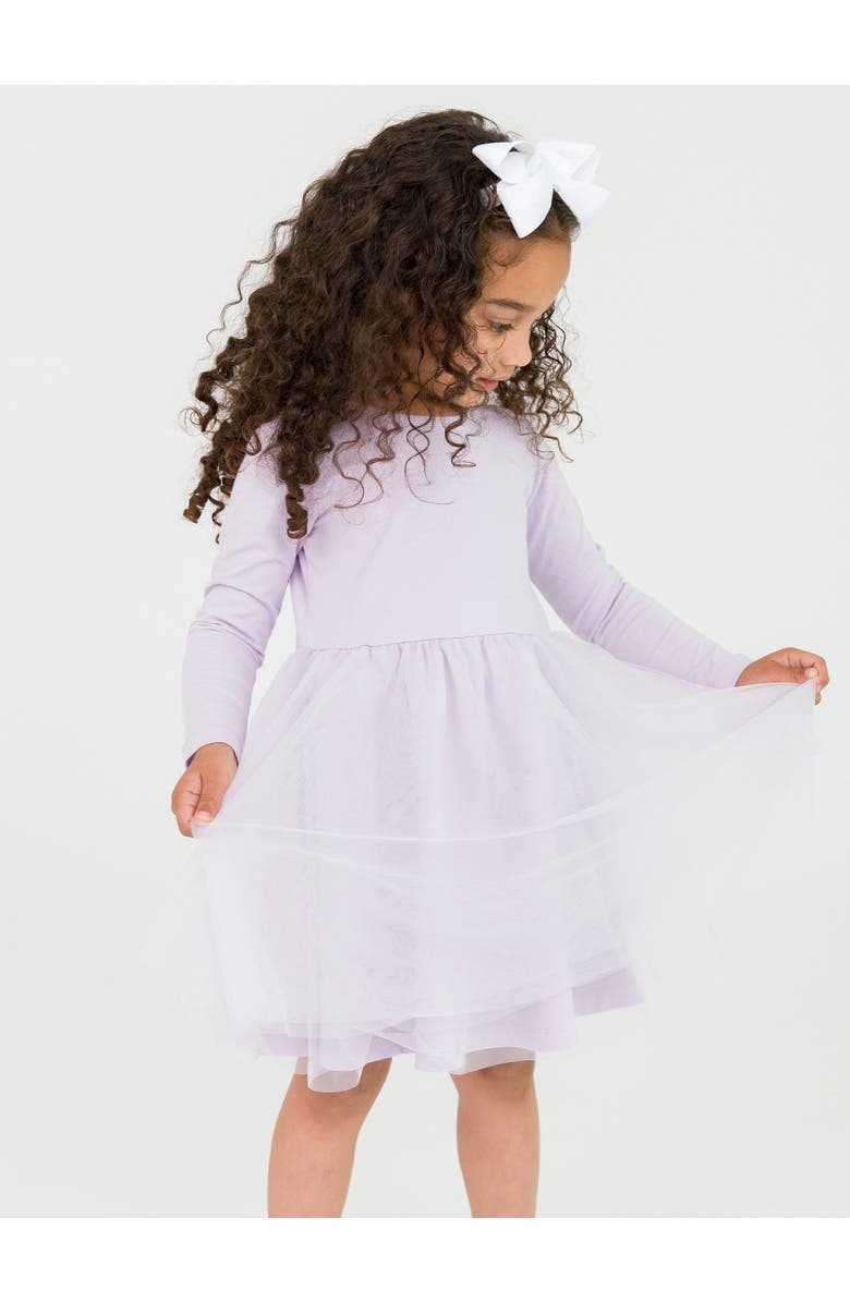 RuffleButts Girls Long Sleeve Tulle Twirl Dress, Alternate, color, 