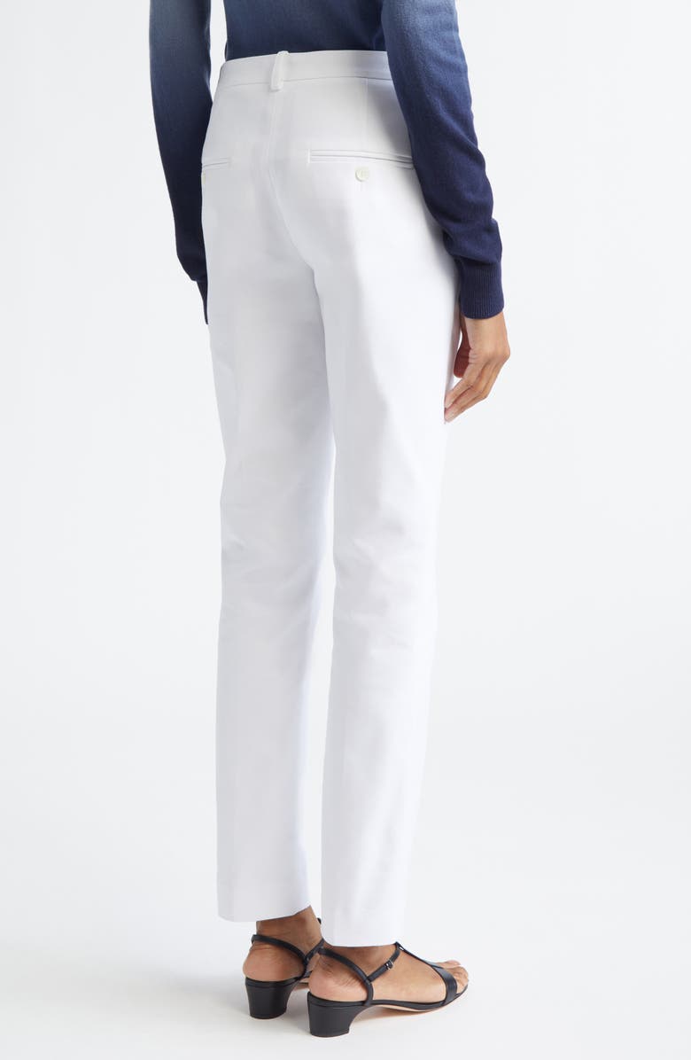 Michael Kors Collection Samantha Stretch Cotton Pants, Alternate, color, Optic White