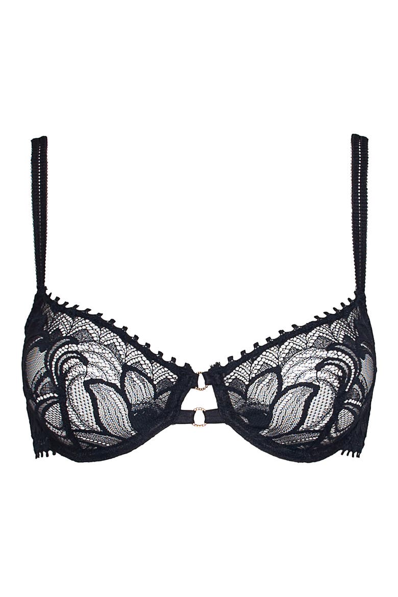 Nuit Folles Underwire Balconette Bra, Alternate, color, BLACK