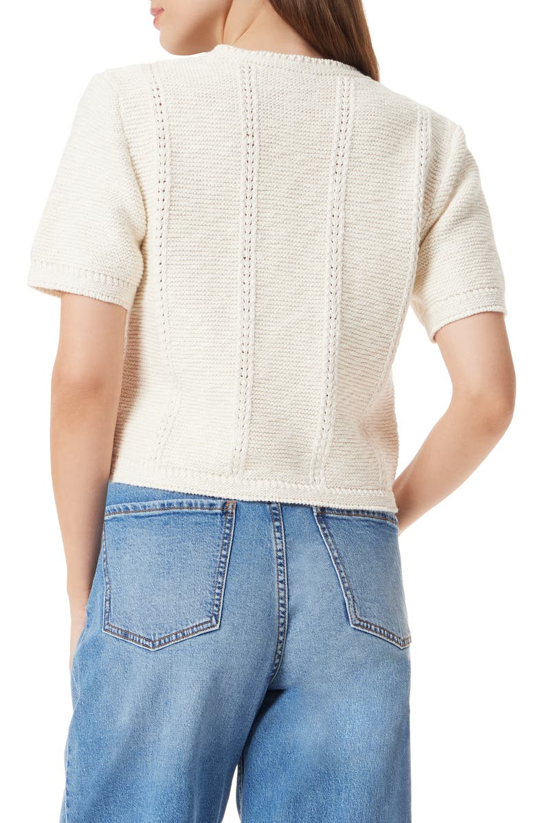Sam Edelman Colleen Short Sleeve Cardigan, Alternate, color, Gardenia