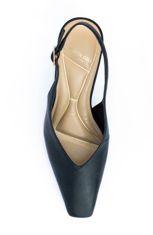Kenneth Cole Meilani Leather Point Toe Slingback In Black Leather