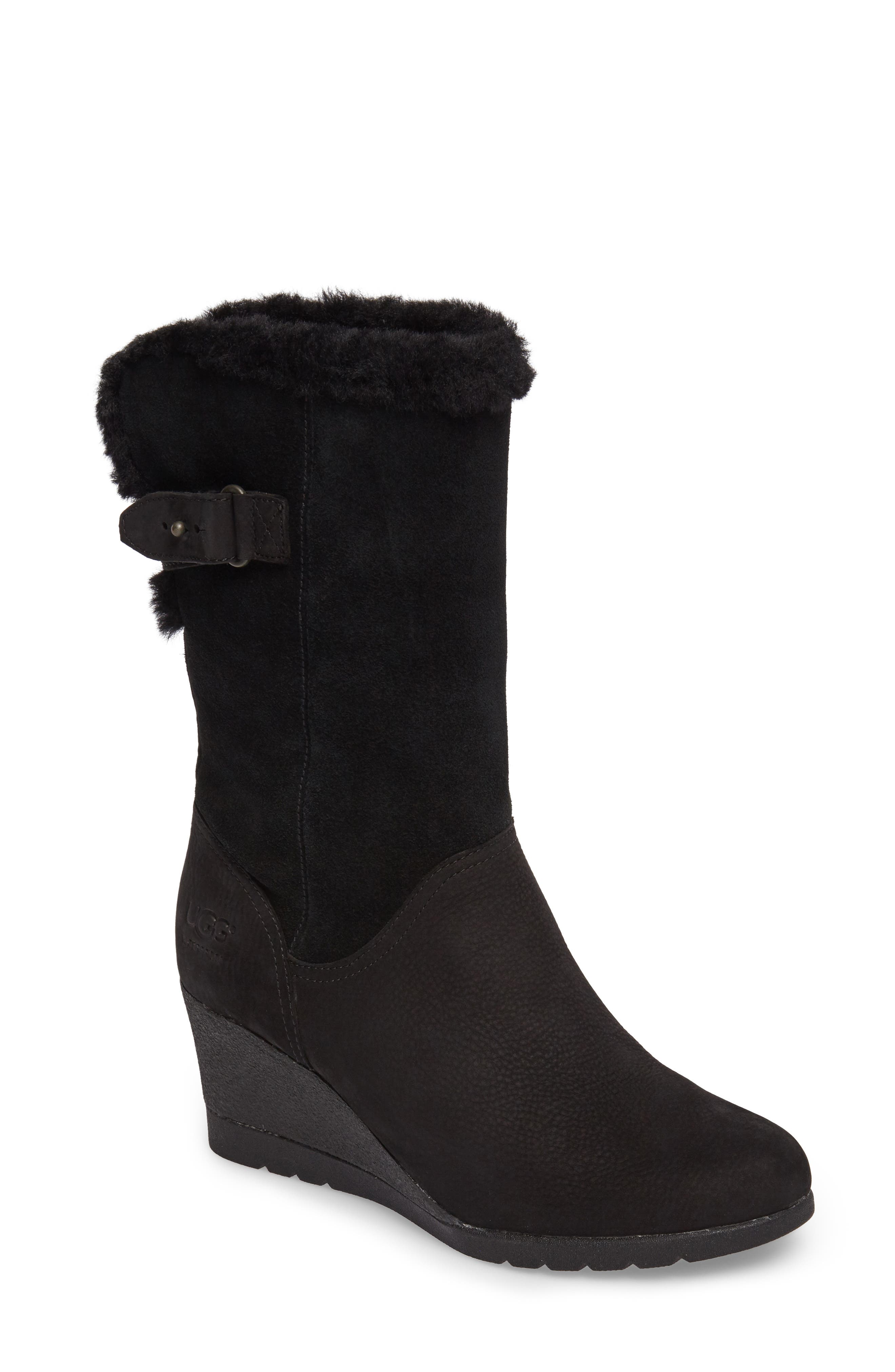 UGG<sup>®</sup> Edelina Waterproof Wedge Boot, Main, color, 