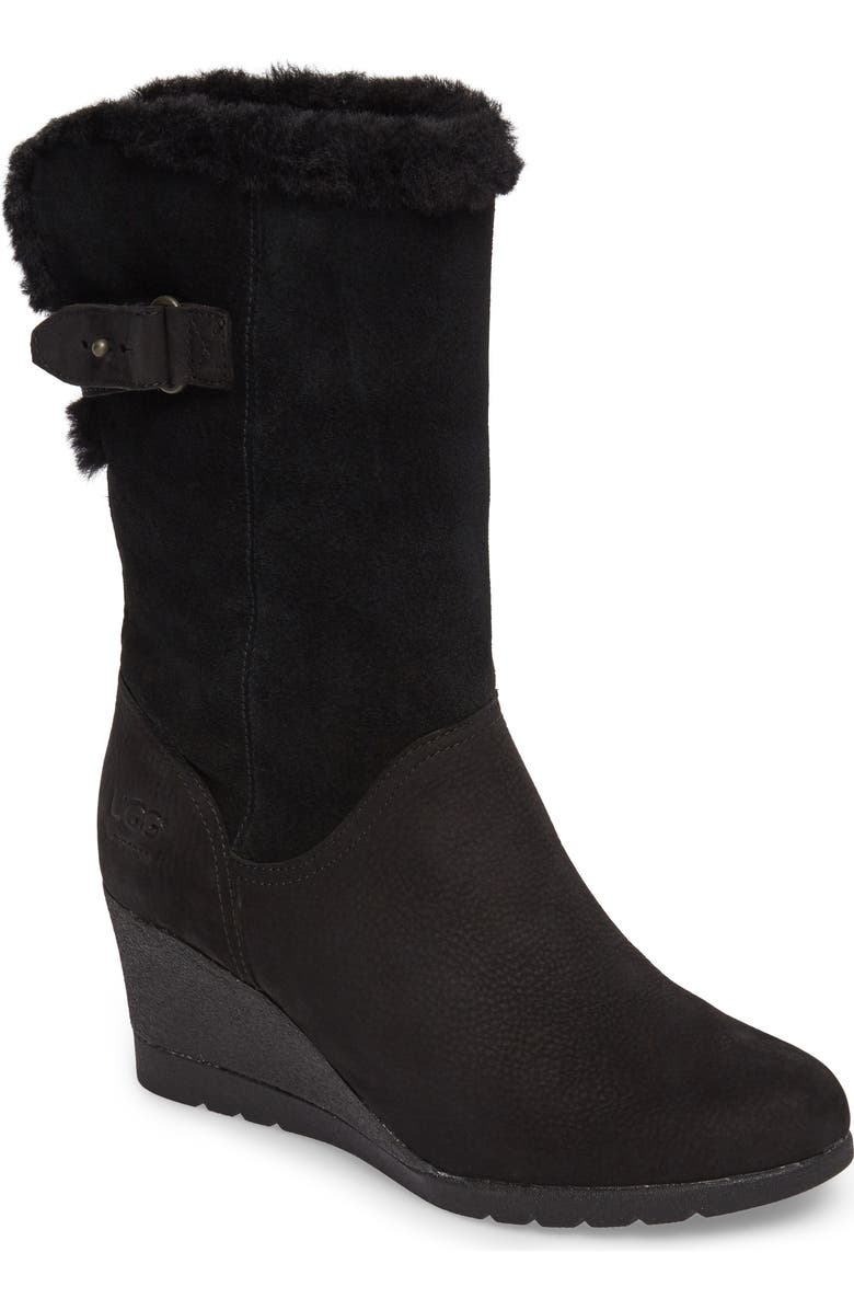 UGG<sup>®</sup> Edelina Waterproof Wedge Boot, Main, color,