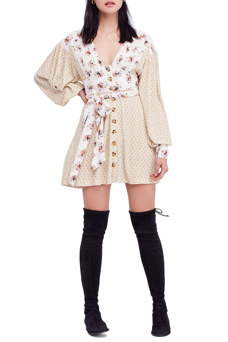 Wonderland Print Dress, Main, color, IVORY