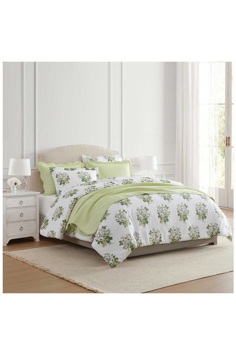 Vintage Scallop Cotton Percale Quilt, Alternate, color, LIGHT LAUREL GREEN