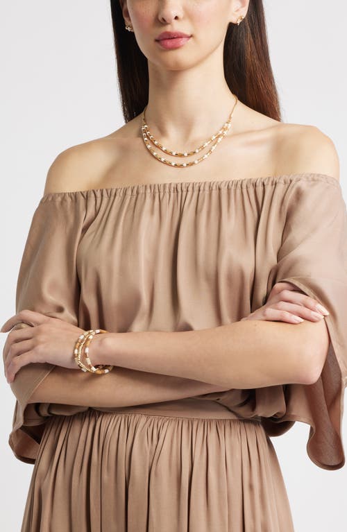 Nordstrom Double Row Tube Beaded Necklace