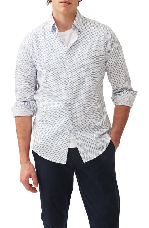 Samson Bay Sports Fit Diamond Print Cotton Button-Up Shirt