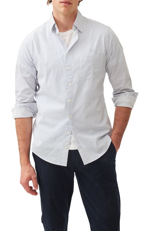 Rodd & Gunn Samson Bay Sports Fit Diamond Print Cotton Button-up Shirt In White