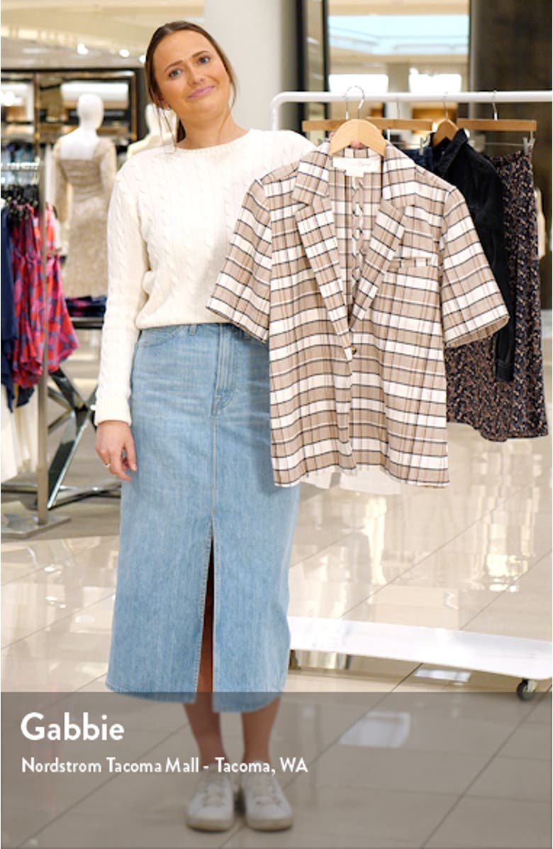 Plaid Short Sleeve Blazer, sales video thumbnail