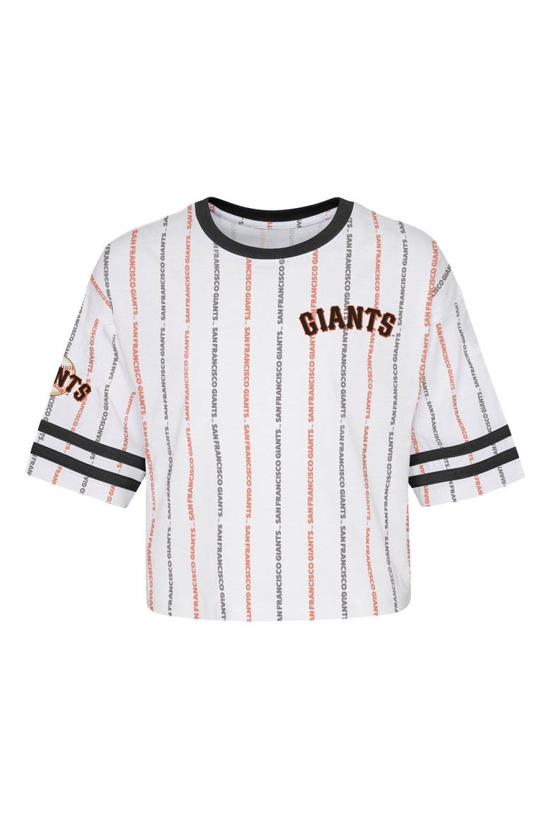 Girls Youth White San Francisco Giants Ball Striped T-Shirt, Alternate, color, White
