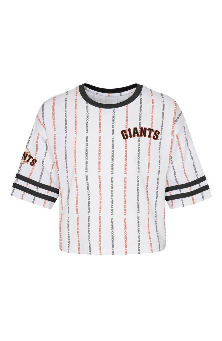 Outerstuff Girls Youth White San Francisco Giants Ball Striped T-Shirt, Alternate, color, White