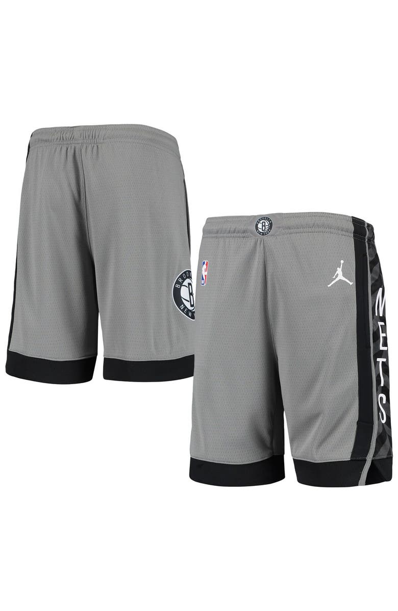 Jordan Brand Youth Jordan Brand Gray Brooklyn Nets 2019/20 Swingman Performance Shorts - Statement Edition, Alternate, color, 