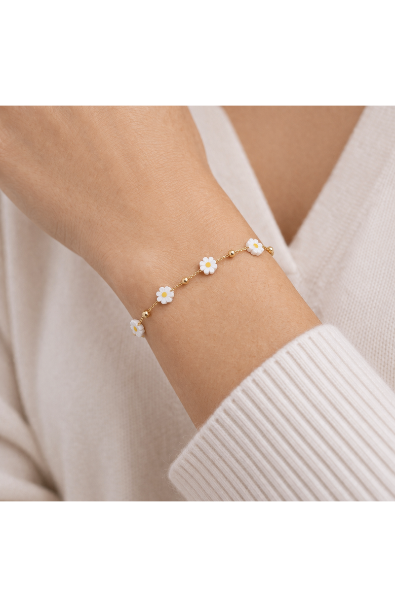 Donatello Gian Gold-Flashed Daisy Chain Bracelet, Alternate, color, Gold