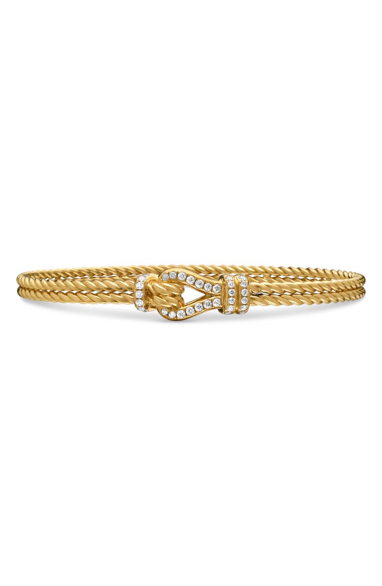 David Yurman Thoroughbred Loop Bracelet in 18K Yellow Gold with Diamonds, 4.5mm, Main, color, 18K Yellow Gold