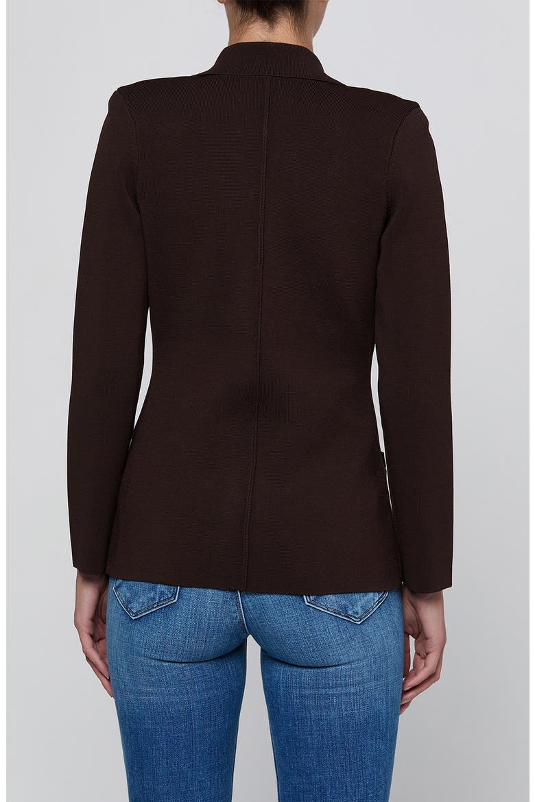 Amelia Knit Blazer, Alternate, color, DARK JAVA/ GOLD