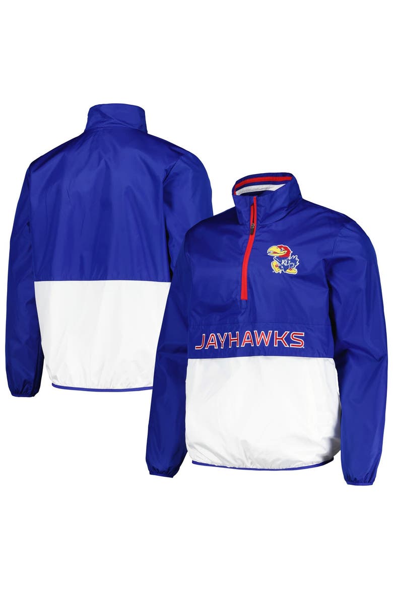Men's G-III Sports by Carl Banks Royal Kansas Jayhawks Cornerman Half-Zip Top, Main, color, Royal