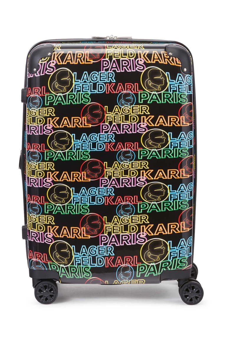 Multicolor Neon 25" Medium Upright Suitcase, Main, color, Multi Color