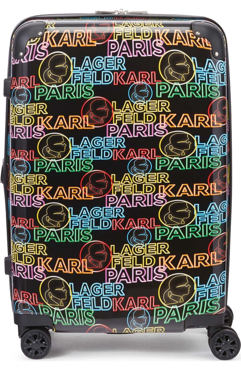 KARL LAGERFELD Multicolor Neon 25" Medium Upright Suitcase, Main, color, Multi Color