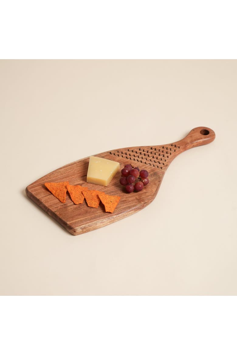 Acacia Wood Handmade Cutting Board with Handle, Alternate, color, Natural Wood
