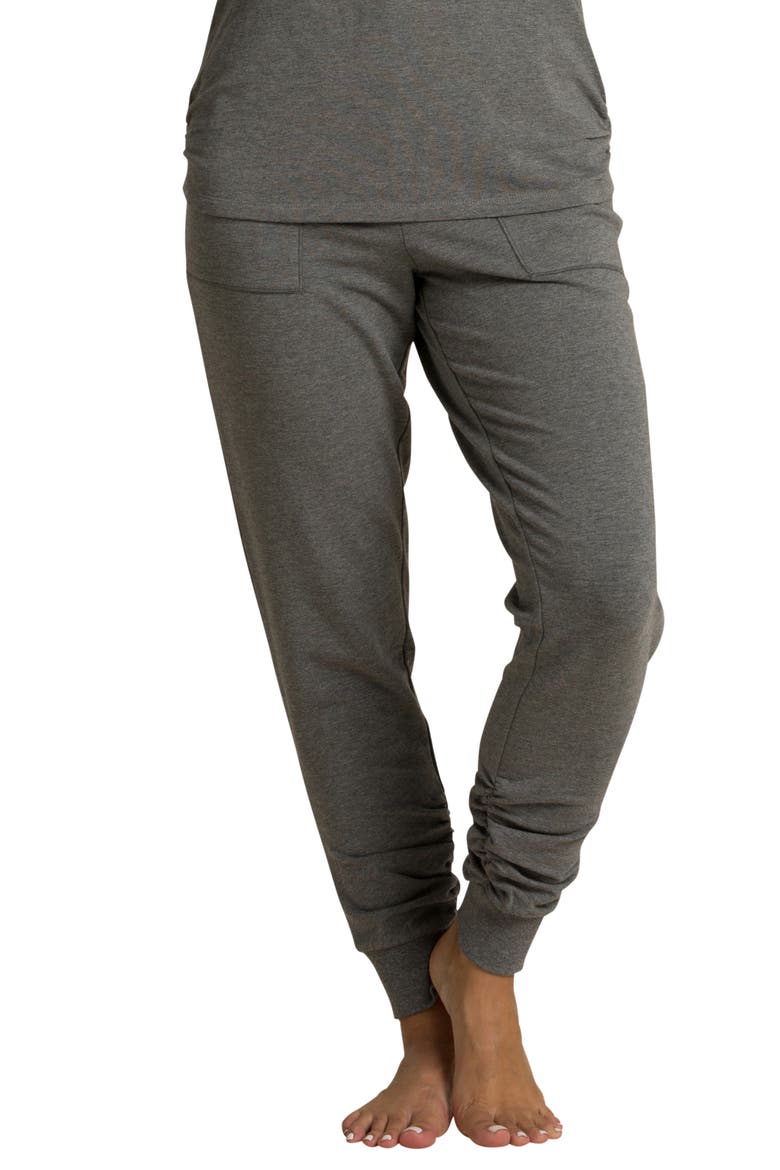 Malibu Collection Luxe Lounge Joggers, Main, color, MED HEATHER GRAY