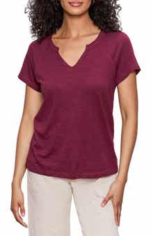 Sanctuary Notch V-Neck Cotton Blend T-Shirt