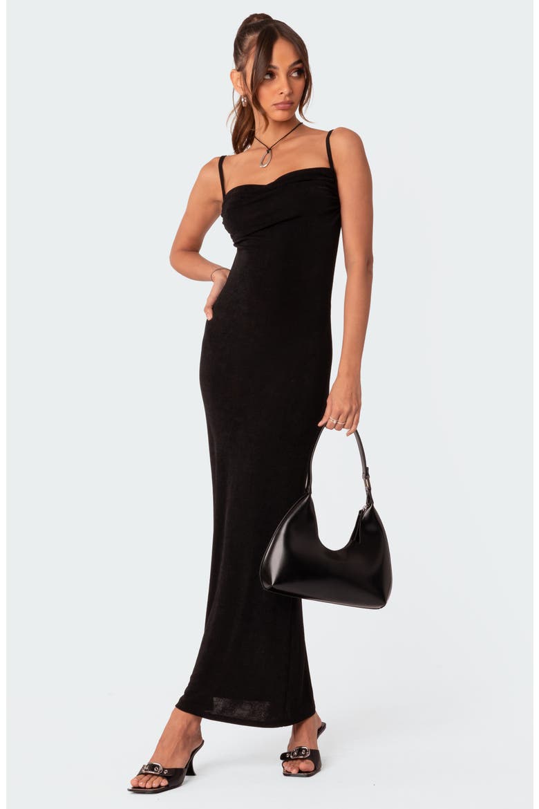 Clea Open Back Dress, Alternate, color, BLACK