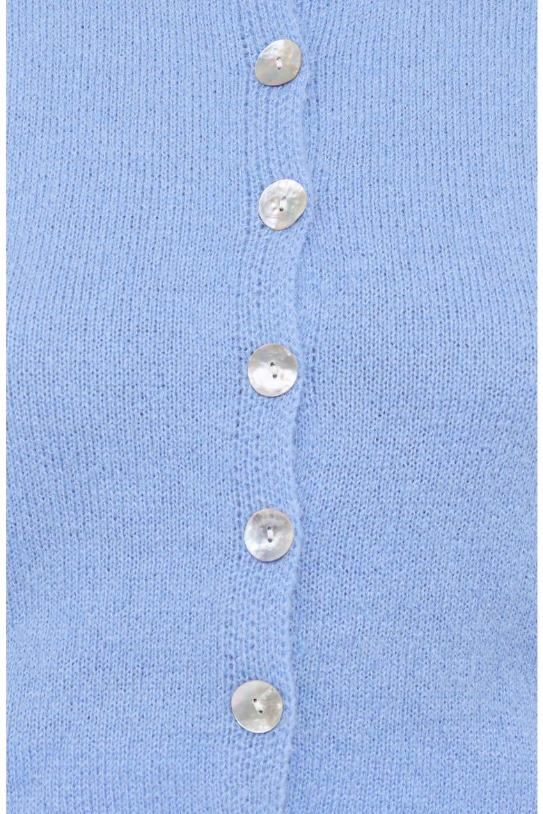 Zena Puff Short Sleeve Cardigan, Alternate, color, CORNFLOWER BLUE