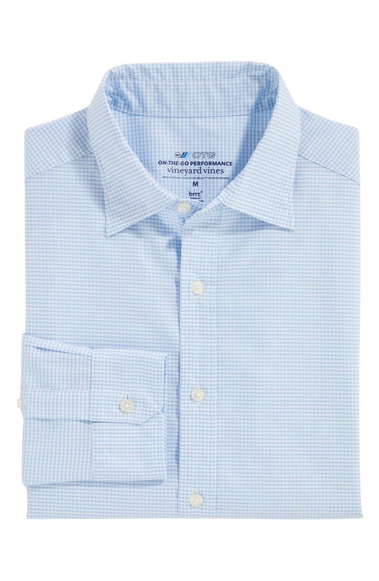 vineyard vines Gingham On-The-Go Brrrº Button-Up Shirt, Alternate, color, 
