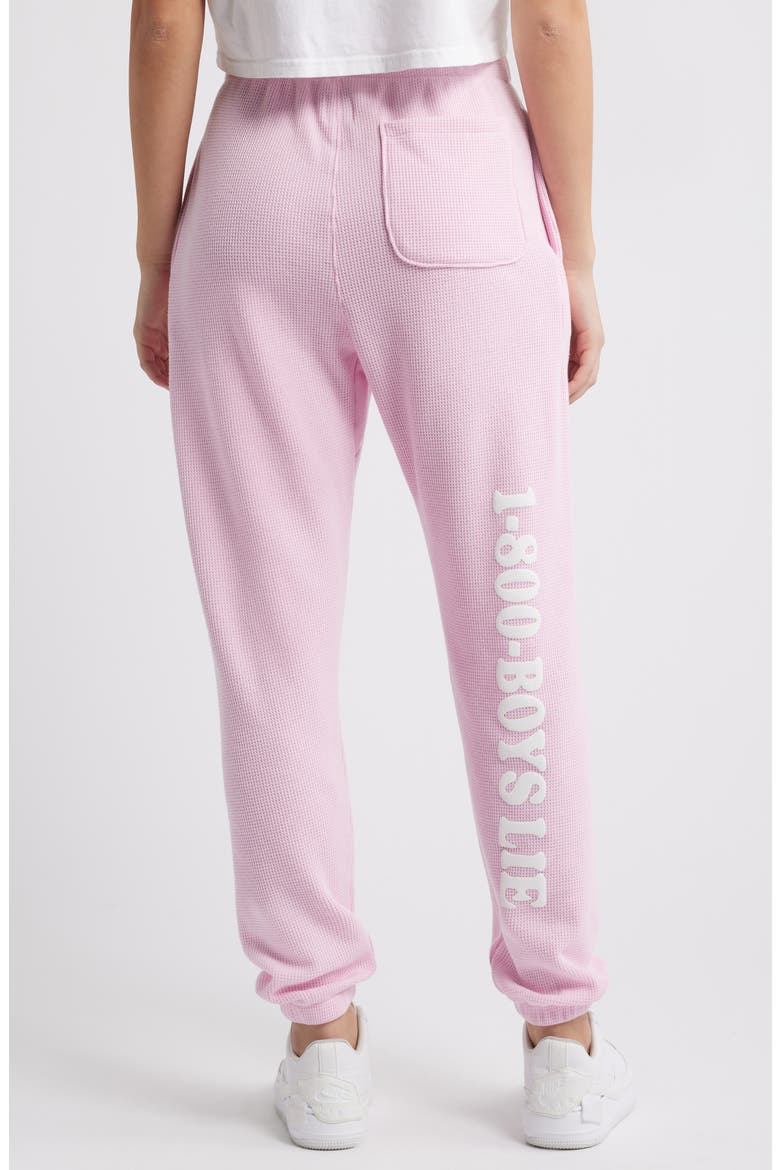 1-800 Revamped Mac Slim Waffle Knit Graphic Joggers, Alternate, color, PINK
