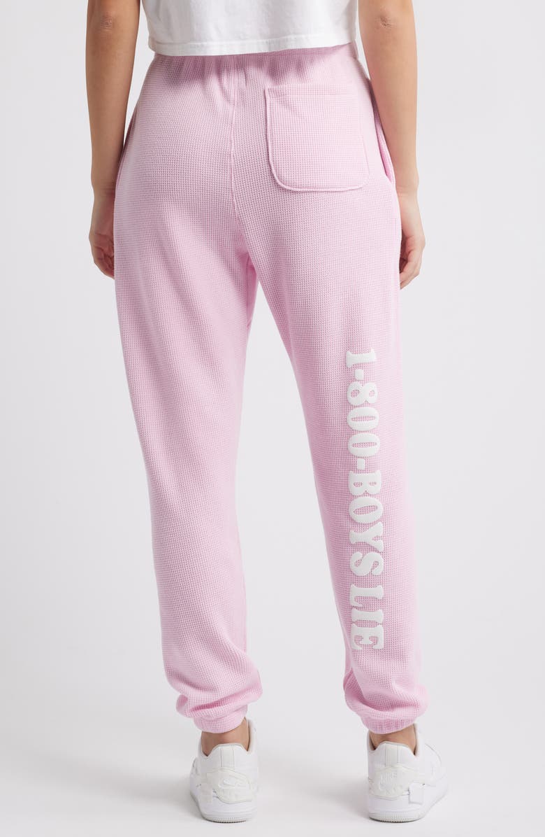 BOYS LIE 1-800 Revamped Mac Slim Waffle Knit Graphic Joggers, Alternate, color, 