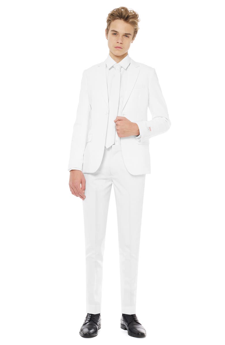 OppoSuits White Knight Two-Piece Suit with Tie, Alternate, color, White